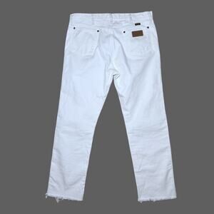 Wrangler Men's 13MWZ Cowboy Cut Original Fit Jean Frayed White 36W x 32L GUC